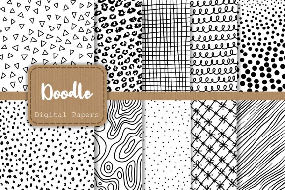 Black and White Doodle Papers: A Versatile Design Resource
