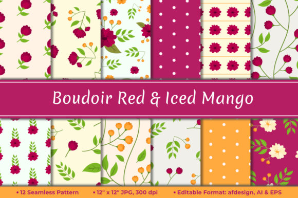 Boudoir Red Floral Digital Paper for Creative Expression