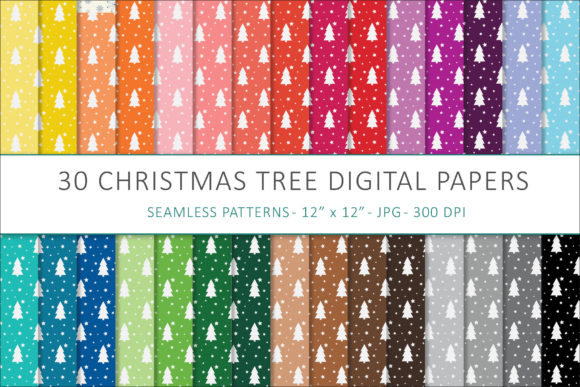 Christmas Trees Digital Papers for Creative Workflow Integration