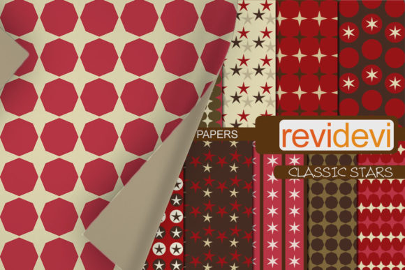 Classic Stars Backgrounds and Digital Scrapbook Papers Pack