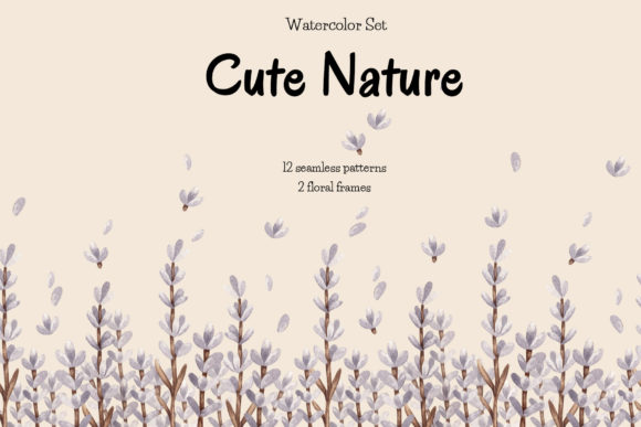 Discover the Beauty of a Cute Nature Watercolor Set with Floral Patterns