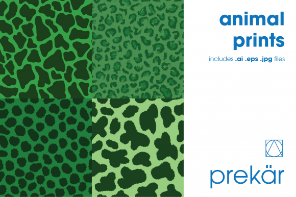 Green Animal Prints Four Pack