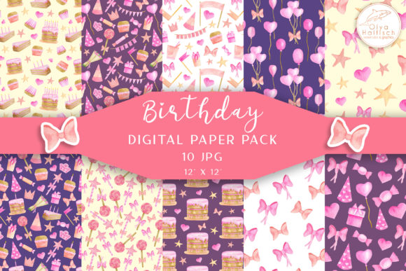 Happy Birthday Watercolor Digital Paper: A Creative Celebration for Your Projects