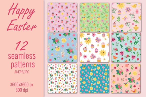 Happy Easter Patterns for Creative Designers