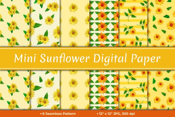 Mini Sunflower Digital Paper for Creative Workflows