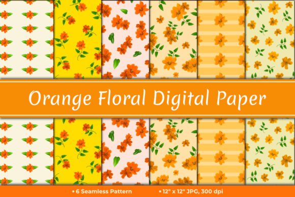 Orange Floral Digital Paper: A Versatile Design Resource for Creative Projects