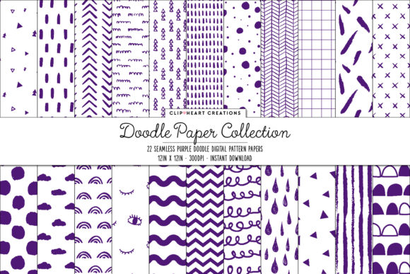 Purple Scandi Seamless Digital Papers