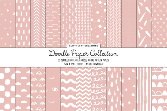 Rose Gold Doodle Seamless Digital Papers: A Strategic Design Tool for Modern Creatives