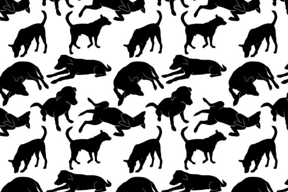 Seamless Dog Pattern Silhouette Design: A Versatile Creative Asset