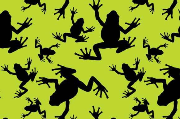 Seamless Frog Pattern Silhouette Design