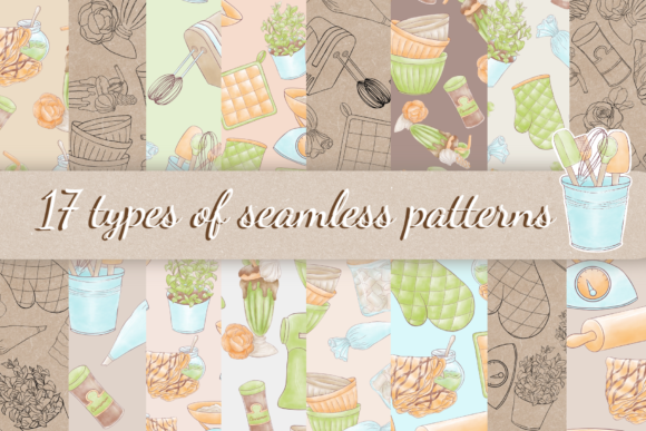 Seamless Patterns Pastry Chef’s Kitchen: A Creative Culinary Design Collection