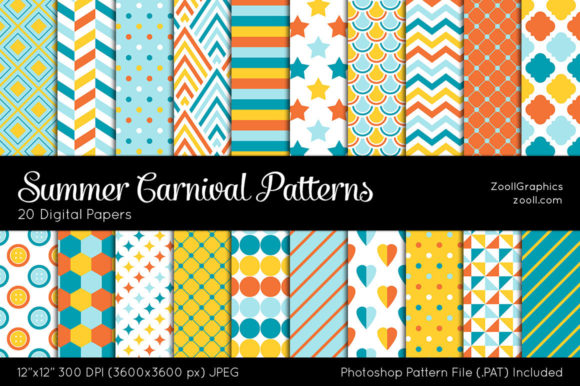 Summer Carnival Digital Papers