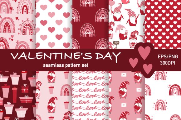 Valentine's Day Seamless Pattern Set for Creative Projects