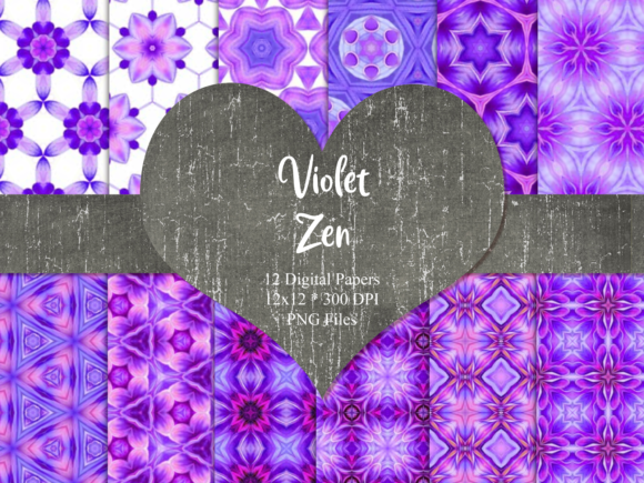 Violet Zen Digital Paper for Creative Projects